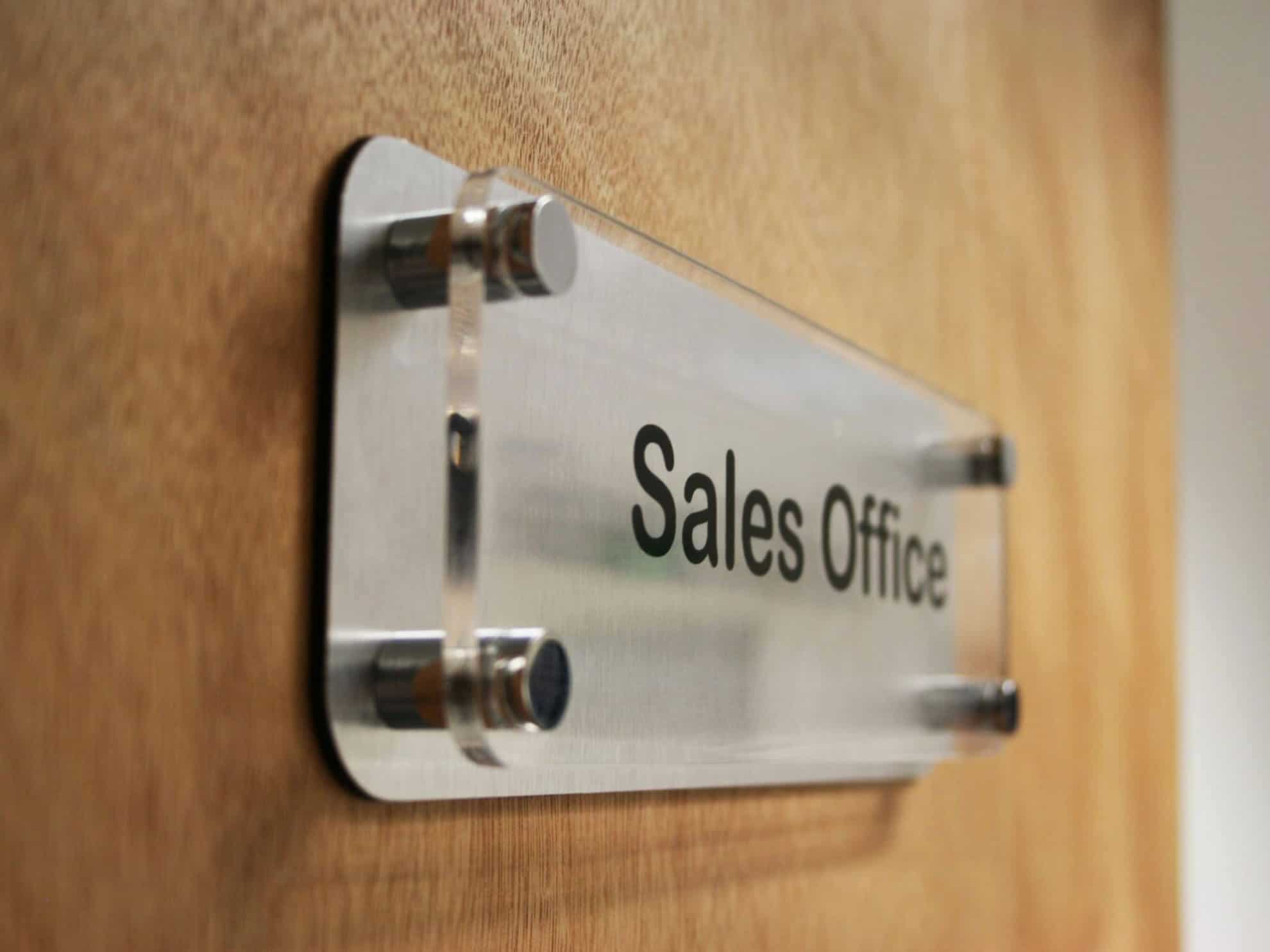 Sales Office Acrylic Door Sign 